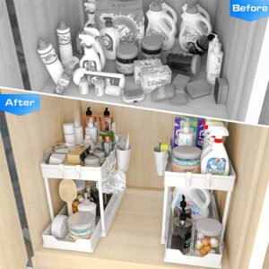 two tier under sink organizer