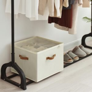  Fabric Shoe Storage Bins with Clear Cover