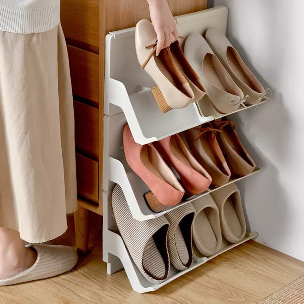 Customize Shoe Rake entrance plastic shoe rack foldable multi-layer wholesale customize ...