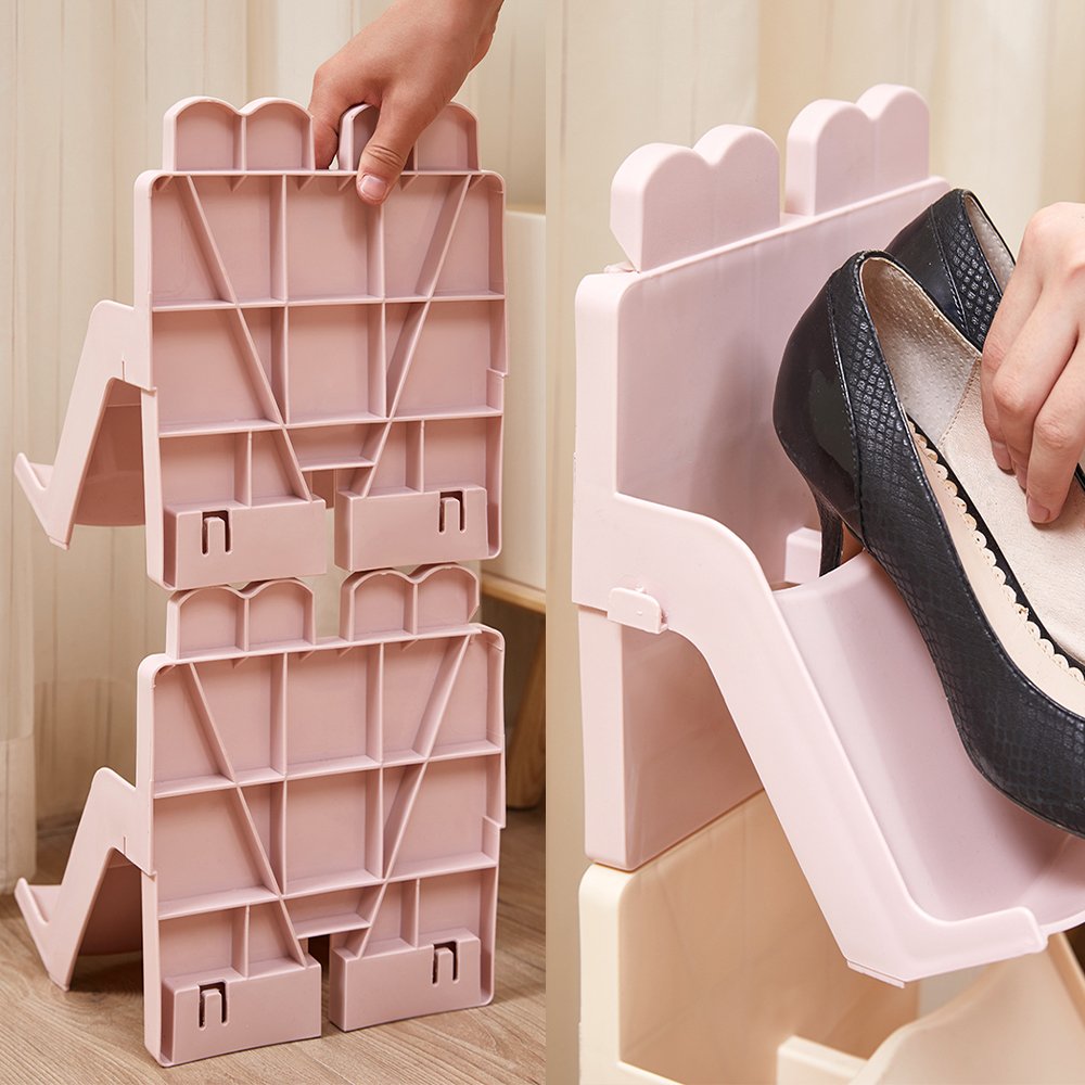 Customize Shoe Rake entrance plastic shoe rack foldable multi-layer wholesale customize ...